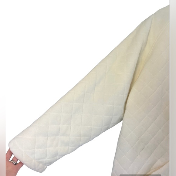 Blair Women’s Vintage Quilted Jacket Ivory sz 3XL Pockets Gold Button Classic - Picture 7 of 14